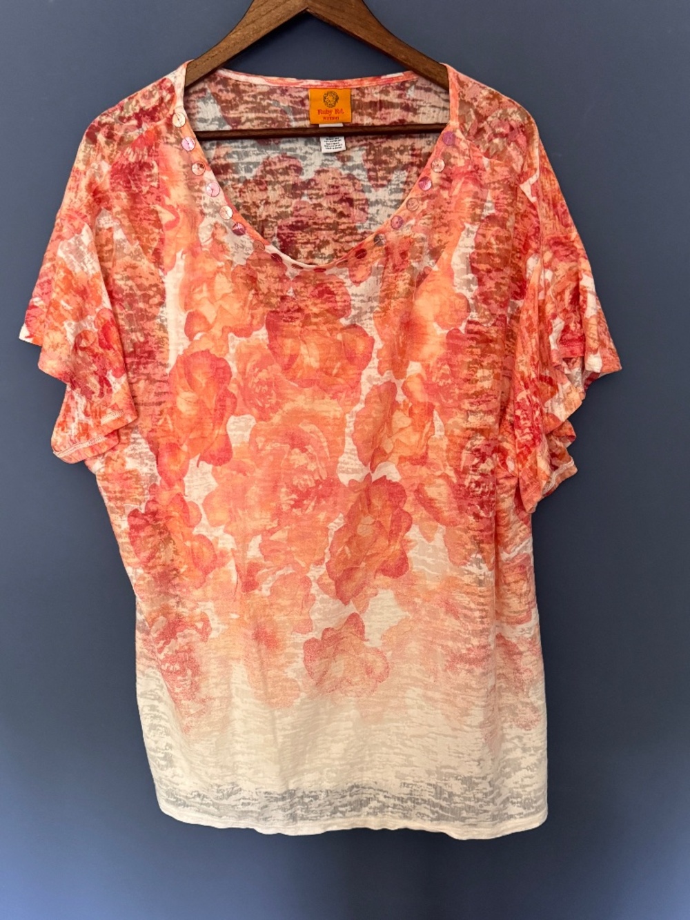 Beautiful Ruby Rd floral top Size 3X EUC